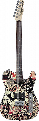 ЭЛЕКТРОГИТАРА FENDER SQUIER OBEY GRAPHIC TELECASTER HS RW COLLAGE