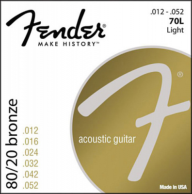 СТРУНЫ FENDER STRINGS NEW ACOUSTIC 70L 80/20 BRNZ BALL END 12-52