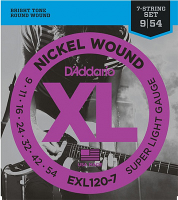 СТРУНЫ D'ADDARIO EXL-120-7