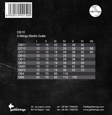 Струны GALLI STRINGS D610