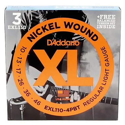 Комплект струн D'ADDARIO EXL110-4BT